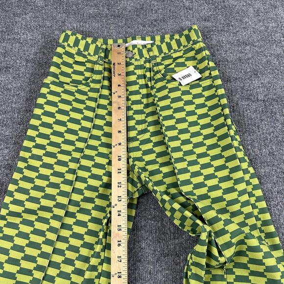 Lisa Says Gah Jeans Women 26 Robyn Wide Leg Vintage Rug Bocce Court Geometric - Picture 9 of 16